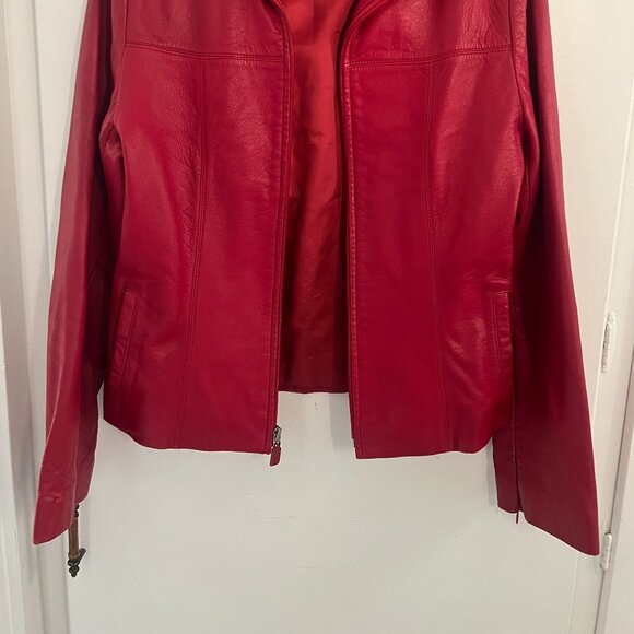 Kenneth Cole Reaction Red Leather Jacket size XS - Picture 4 of 12
